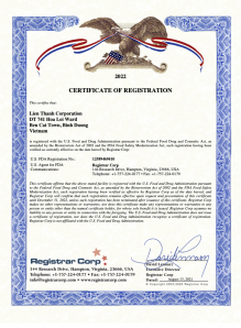 Certificate of FDA  Registration